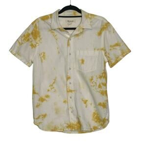 Madewell yellow tie dye short-sleeve Perfect Shirt size small